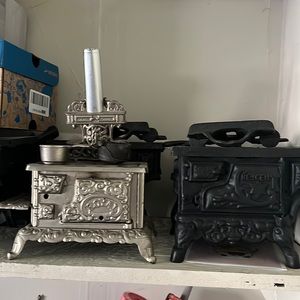 Four mini stoves for sale vintage antique.